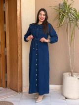 Robe longue en denim