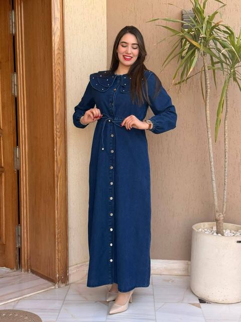 Robe longue en denim