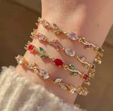 Bracelet à pierres colorées