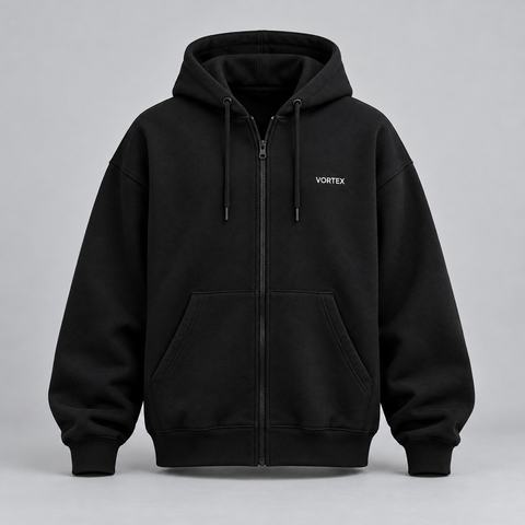 Hoodie Zip — Noir