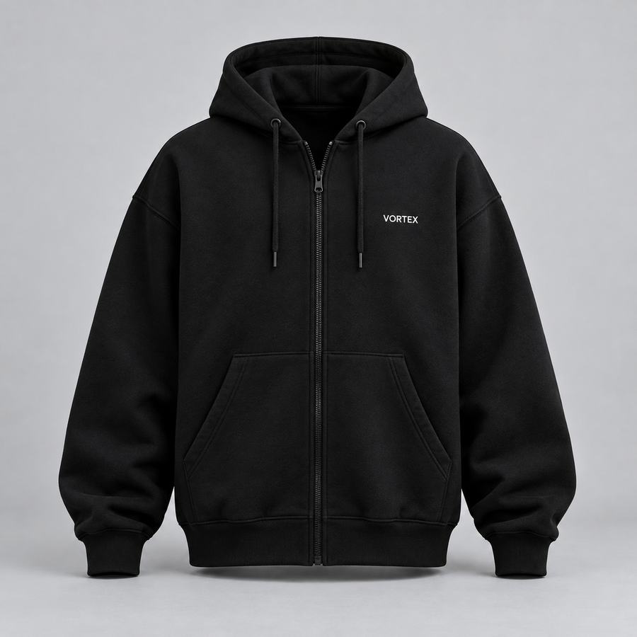 Hoodie Zip — Noir